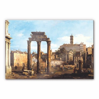 Acrylglasbild Canaletto - Forum mit Tempel von Kastor und Pollux 