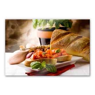 Tableau en verre acrylique - Bruschetta all'Italiana 