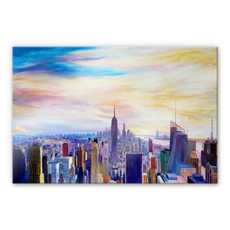 Acrylglasbild Bleichner - Blick über New York City 