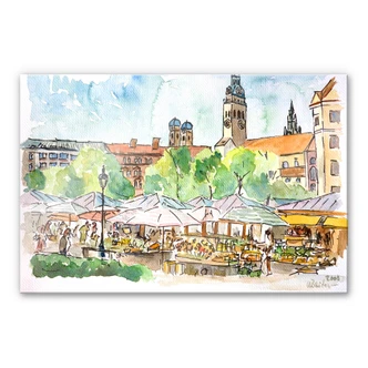 Acrylglasbild Bleichner - München - Viktualienmar 