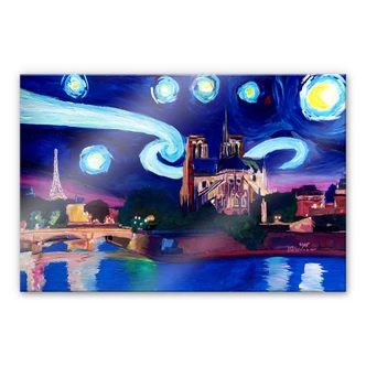 Acrylic print Bleichner - Paris by night 