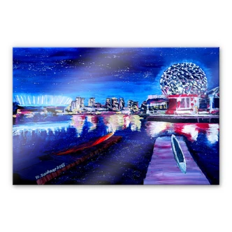 Acrylglasbild Bleichner - Vancouver bei Nacht 