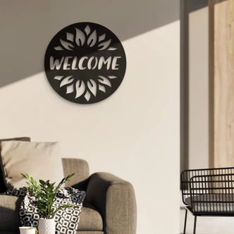 Wanddecoratie Welcome Zonnebloem 