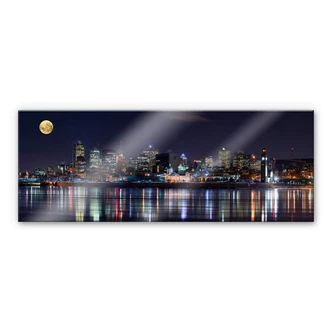 Tableau en verre acrylique YuppiDu - Lune au-dessus de Montréal 
