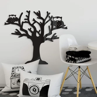 Acryldecoratie Boom met Uilen 