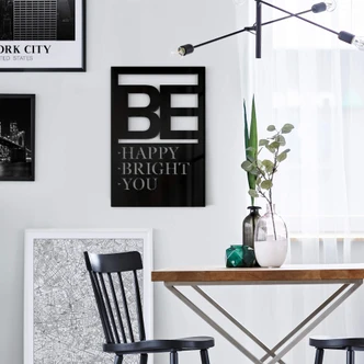 Cuadro decorativo de cristal acrílico - Be happy be bright be you 