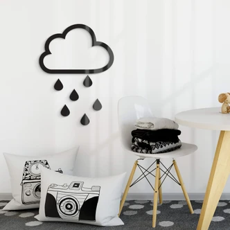 Décoration en verre acrylique - Nuages et gouttes (7 parties) 