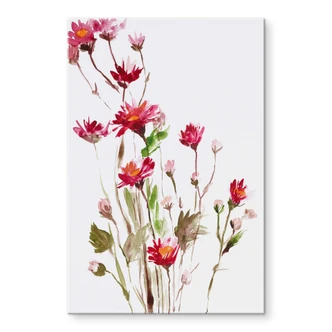 Tableau en verre acrylique Fleur sauvage illustrée 