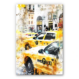 Plexiglas Hugonnard - Aquarel - New York Taxi's 