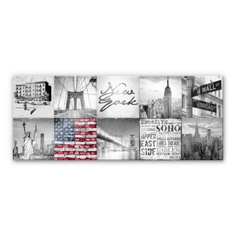 Akrylbillede Indtryk af New York City - Panorama - 100x40 cm 