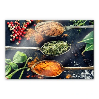 Tableau en verre acrylique - Diversité des herbes aromatiques 05 - Panorama 