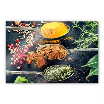 Tableau en verre acrylique - Diversité des herbes aromatiques 02 - Panorama 