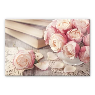 Tableau en verre acrylique - Roses 