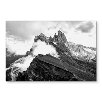 Tableau en verre acrylique Vue sur les Alpes - Paysage de montagne des Dolomites 