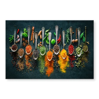 Acrylic print Colorful variety of spices 