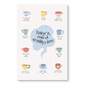 Tableau sur verre acrylique Enjoy a cup of Positivi-Tea - Cai 