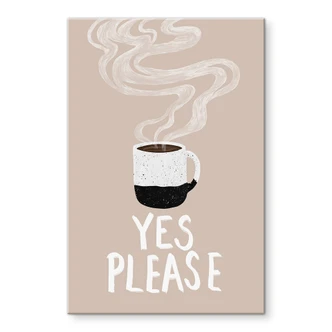 Tableau en verre acrylique Tasse de café chaude le matin - EMELIEmaria 