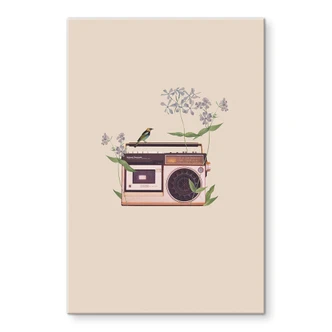 Acrylglasbild Retro Radio floral - Frida Floral Studio 