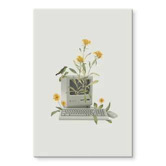 Acrylglasbild Vintage Botanik-Computer - Frida Floral Studio 