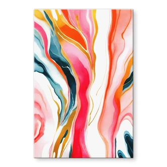 Tableau sur verre acrylique Marbrerie colorée abstraite - Gokhale 