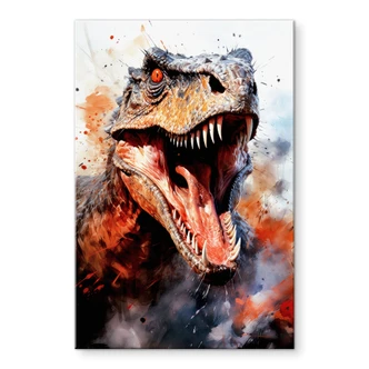 Tableau acrylique T-Rex : le visage sauvage de la préhistoire - Jaszke Tableau acrylique T-Rex : le visage sauvage de la préhistoire - Jaszke
