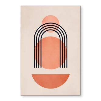 Akrylbillede Abstrakt geometri i ferskenfarver - Kubistika Akrylbillede Abstrakt geometri i ferskenfarver - Kubistika