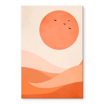 Akrylbillede Harmonisk landskab orange - Kubistika Akrylbillede Harmonisk landskab orange - Kubistika