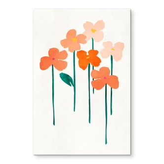 Akrylbillede Små blomster i ferskenfarver - Kubistika Akrylbillede Små blomster i ferskenfarver - Kubistika