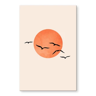 Akrylbillede Trækfugle flyver mod solen - Kubistika Akrylbillede Trækfugle flyver mod solen - Kubistika