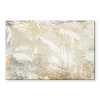 Tableau sur verre acrylique Feuilles de palmier blanches abstraites - Kulik 