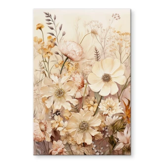 Tableau en verre acrylique Vintage Fleurs dans la prairie - Lola Peacock 