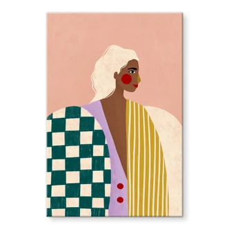 Acrylglasbild Frau in Mustern: Eine moderne Ikone - Müller 