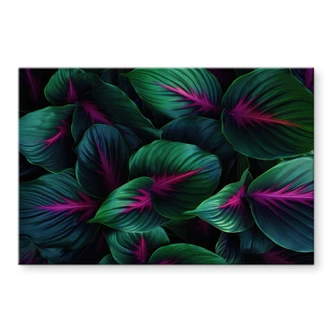 Tableau sur verre acrylique Plantes de la jungle aux couleurs vives - Paksoylu 