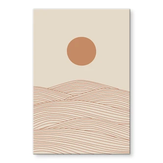 Tableau en verre acrylique Lever de soleil sur le désert abstrait - Playell 