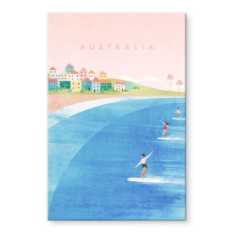 Tableau sur verre acrylique Surf sur la côte australienne - Rivers 