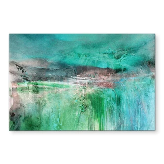 Tableau en verre acrylique Paysage vert fantaisie - Schmucker 
