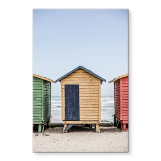 Tableau en verre acrylique Charme côtier - Cabanes colorées au bord de la mer - Shot by Clint 