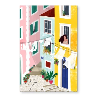 Stampa su vetro acrilico Illustrazione di case estive - Tomljanovic 