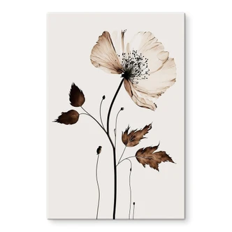Tableau sur verre acrylique Treechild - Fleur séchée crème 
