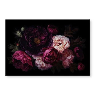 Tableau sur verre acrylique Bouquet de fleurs avec pivoines - UN Designs 
