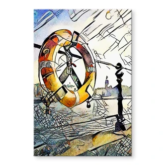 Tableau sur verre acrylique Zamart - Kandinsky rencontre Hambourg sur le port 