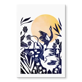 Tableau sur verre acrylique Goed Blauw - Grues  