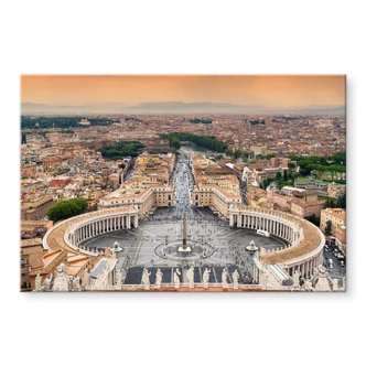 Tableau sur verre acrylique Hugonnard - La place Saint Pierre à Rome 