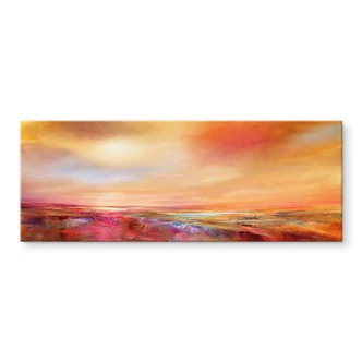 Acrylglasbild Goldener Horizont im Abendlicht - Schmucker - Panorama Acrylglasbild Goldener Horizont im Abendlicht - Schmucker - Panorama