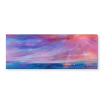 Tableau en verre acrylique Ciel du soir lumineux sur la mer - Schmucker - Panorama 