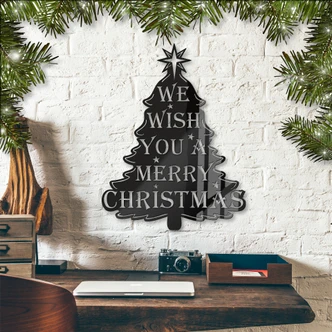 Acryldecoratie We wish you a merry christmas 