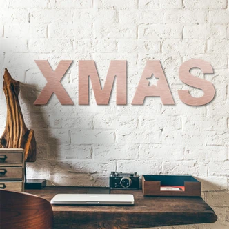 Deco letters Alu-Dibond koper - XMAS Deco letters Alu-Dibond koper - XMAS