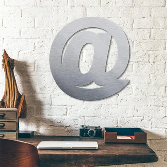 Dekorative bogstaver - Alu-dibond sølv - @ 