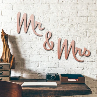 Deco letters Alu-Dibond koper - Mr & Mrs Deco letters Alu-Dibond koper - Mr & Mrs