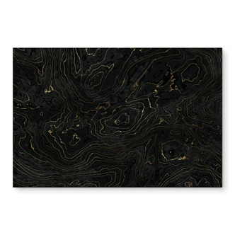 Tableaux Lignes abstraites noir et or - Amini - Alu-Dibond 